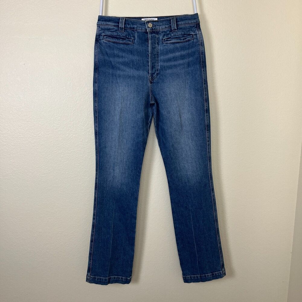 Reformation Women Size 30 Ada Ultra High Rise Bootcut Button Fly Jeans Casual - Picture 5 of 10